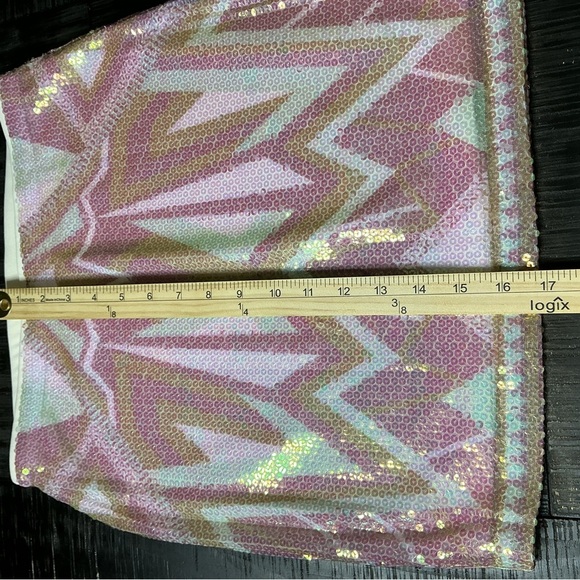 Decree Iridescent Pink and Gold Mini Skirt - Picture 8 of 8